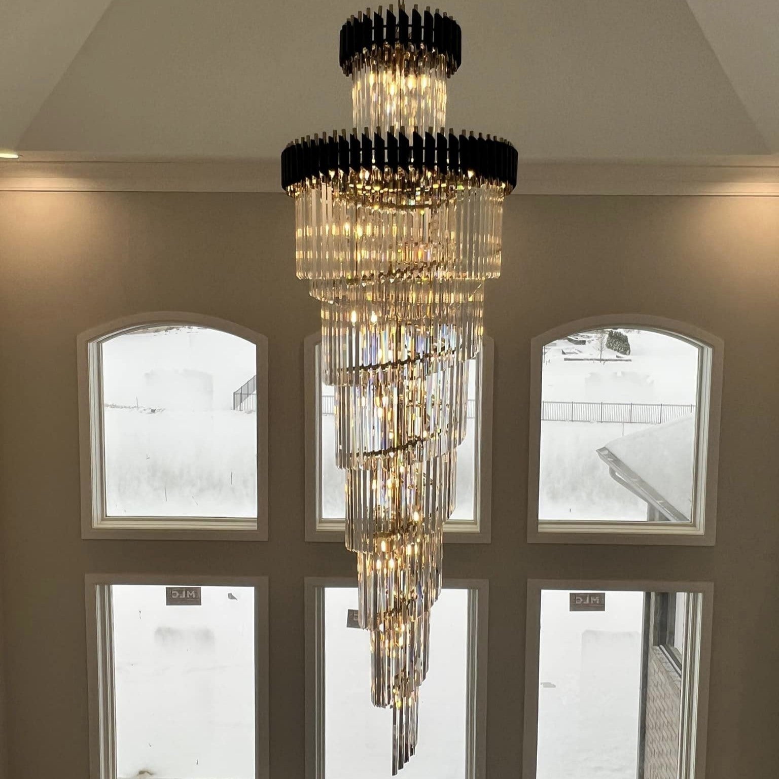 Rylight Spiral Crystal Chandelier