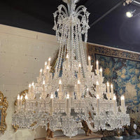 Lichte luxe klassieke lange versie gelaagde kaarslicht kristallen kroonluchter voor kamers met hoge plafonds/woonkamers 