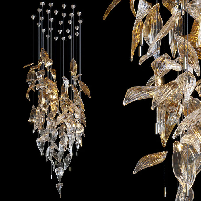 Rylight Modern Design Custom Project Crystal Leaf-shape Pendant