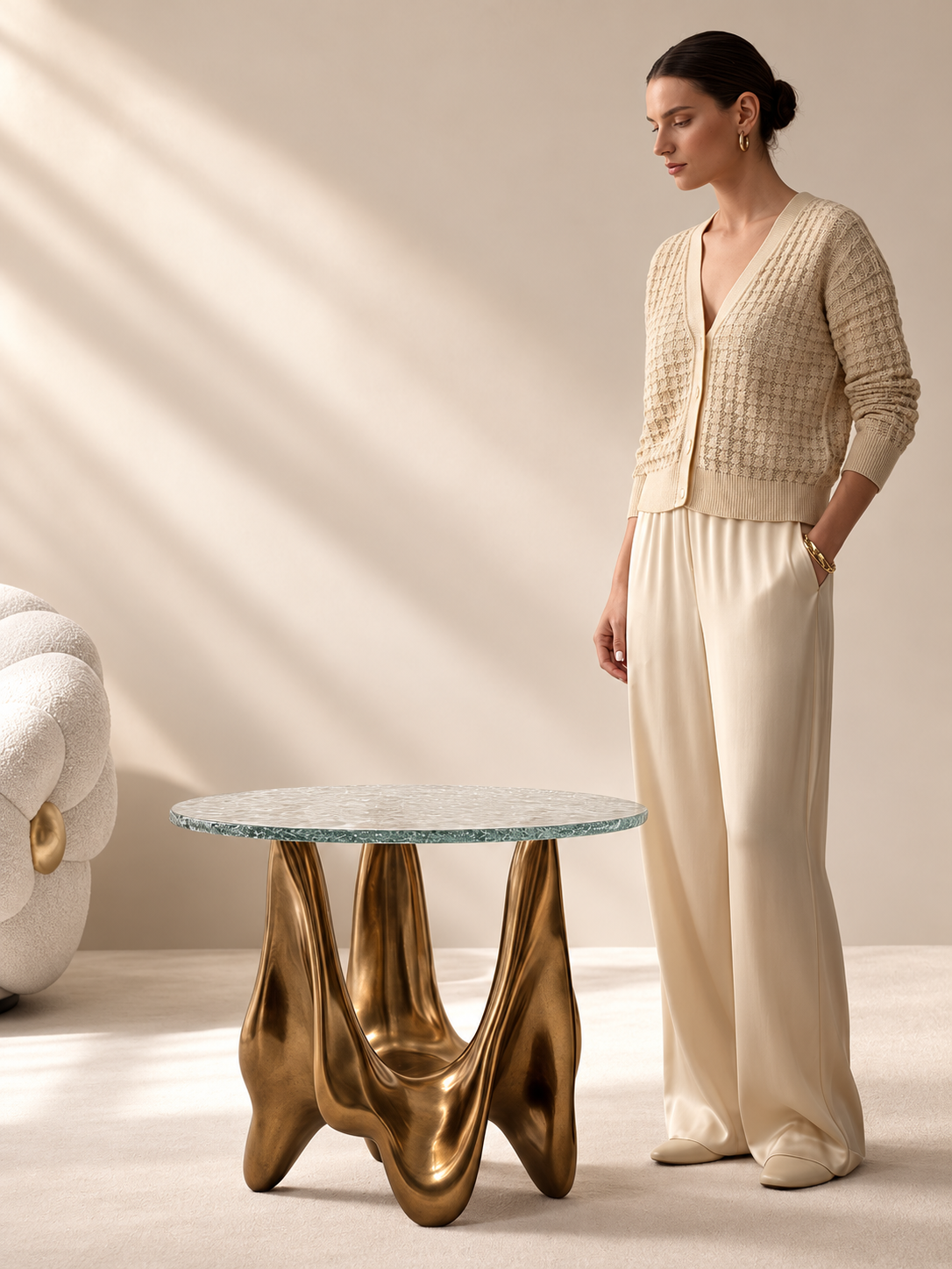 Mirage Sculptural Glass Side Table