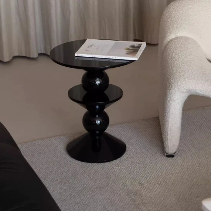 Black Vintage Round Coffee Table/Side Table