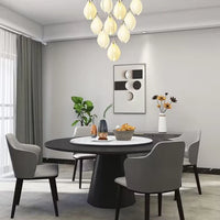 Rylight 3/9/18/32/36/70-Light الشمال ماغنوليا زهرة السيراميك قلادة طويلة الثريا