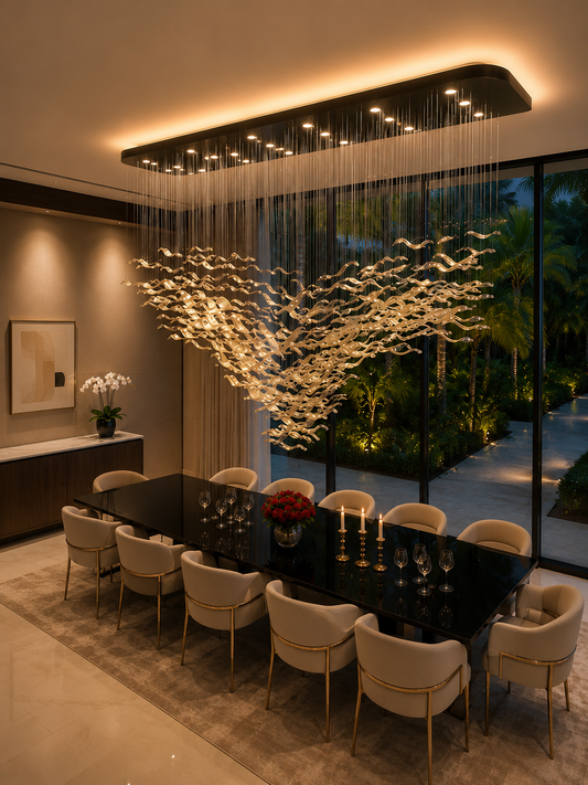 Luxury Seagull Shape Floating Leaves Chandelier