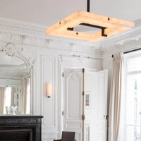 Moderne vierkante albasten kroonluchter voor woonkamer/slaapkamer 