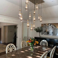 Modern Raindrop Crystal Chandelier with Rectangular Canopy