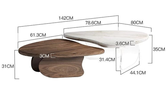 طاولة قهوة رخامية عائمة بتصميم إبداعي حديث