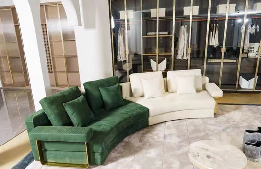 Italiaanse extra grote gebogen lichte luxe bank voor de woonkamer