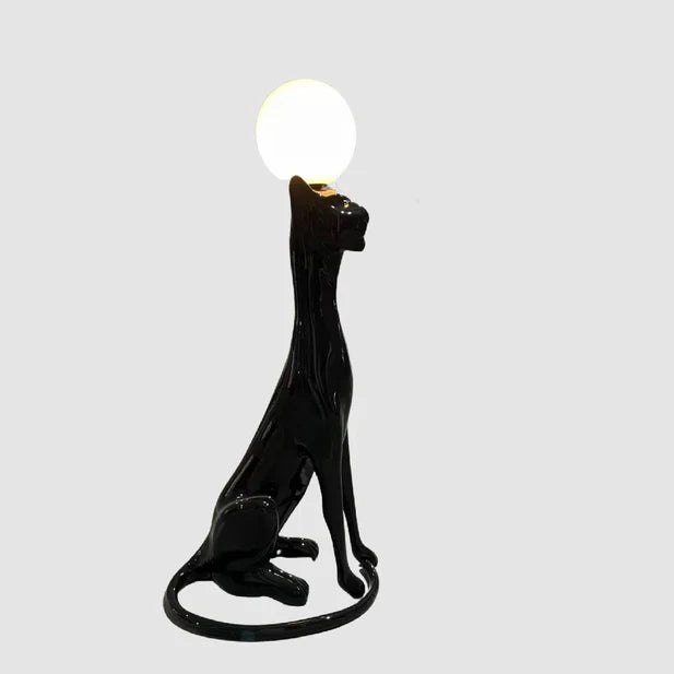 Rylight Black/Red Sitting Dog Floor Lamp