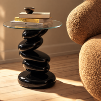 Cairn Noir Sculptural Side Table