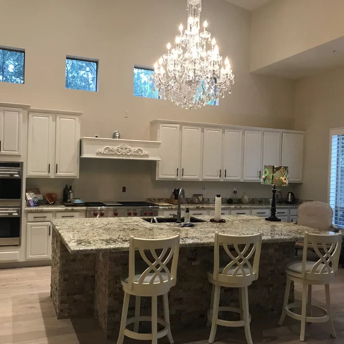 ثريا شموع كريستالية فاخرة من Rylight ذات 3 طبقات و24 مصباحًا