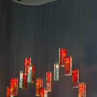 Rylight 1/25/60/84-الضوء الملونة مستطيل العنقودية بلاط زجاجي قلادة/الثريا