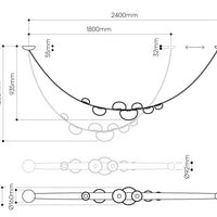 Rylight 1/2-lederen glazen kroonluchter met riem