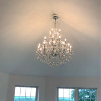 ثريا شموع كريستالية فاخرة من Rylight ذات 3 طبقات و24 مصباحًا