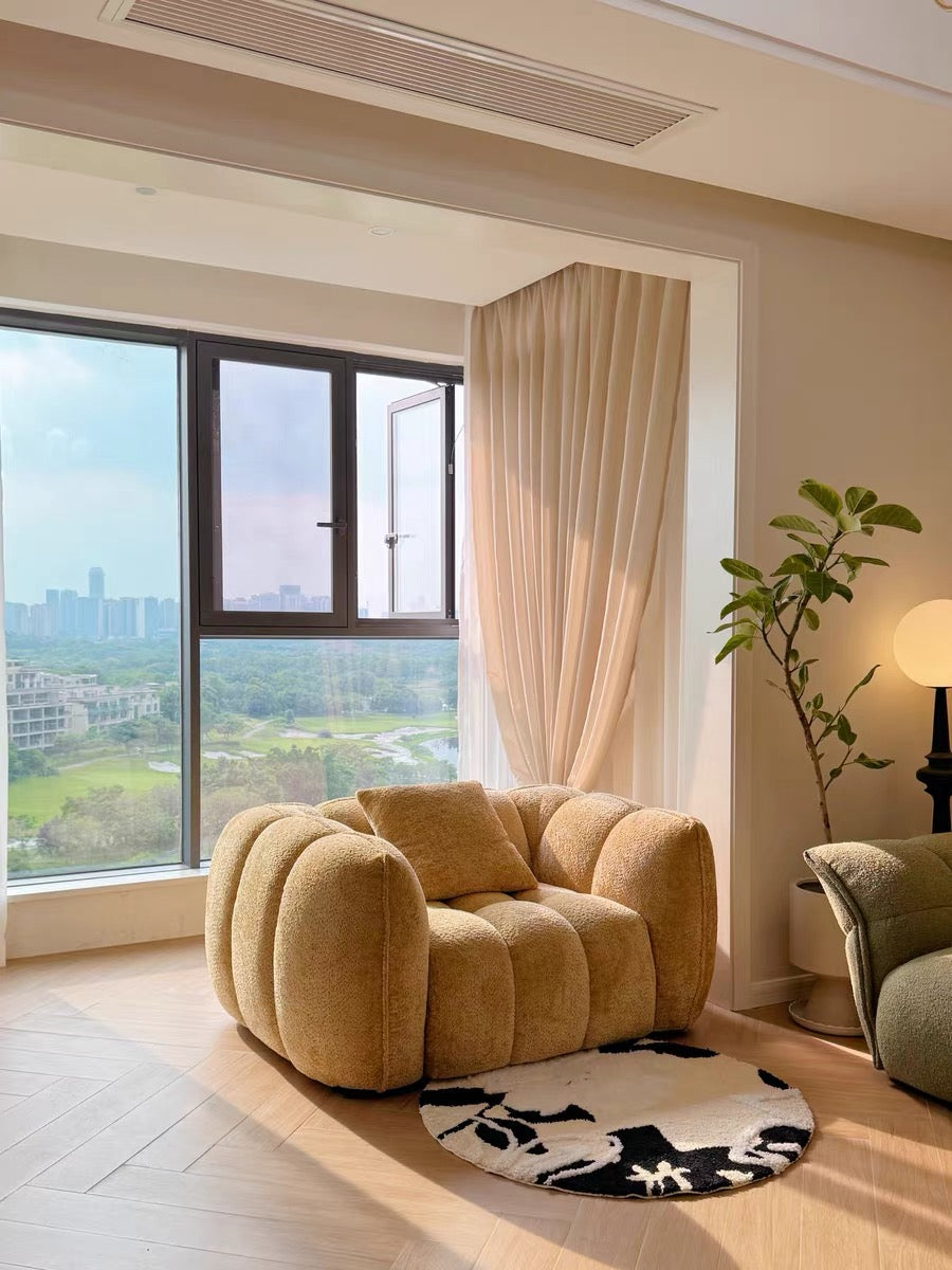 Rylight Scandinavian Vintage Fabric Pumpkin Sofa