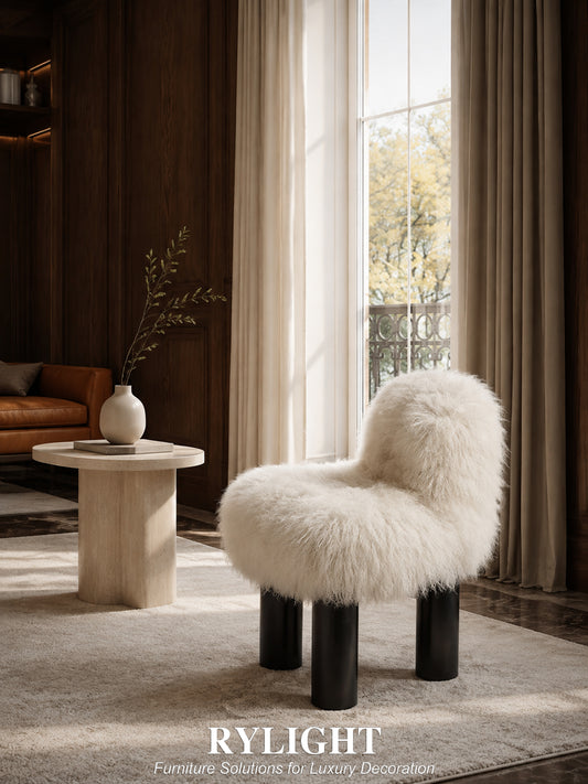 Post‑Modern Italian Sculptural Cloud‑Soft Fleece Lounge Chair