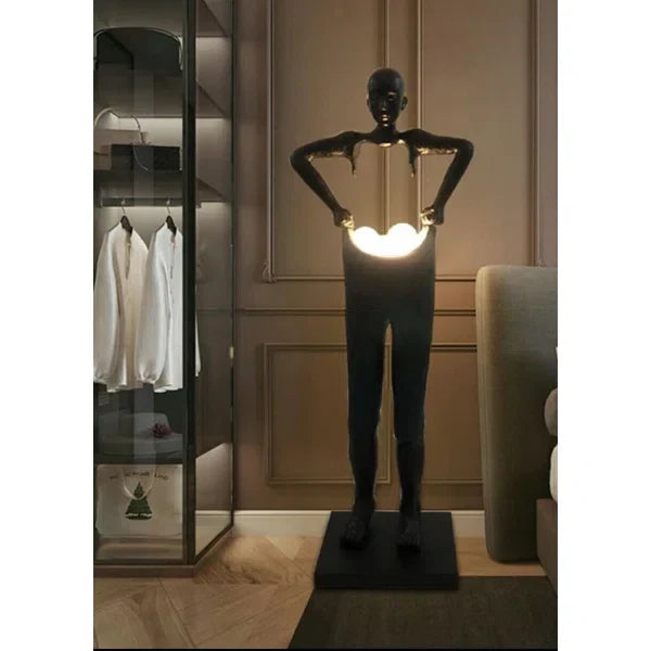 Rylight Man Carrying Pants Statue Floor Lamp