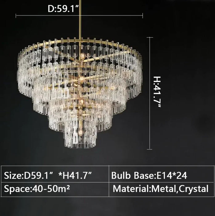 Rylight 3/4/5-Tier Round Tiered Acrylic Chandelier