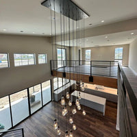 Modern Raindrop Crystal Chandelier with Rectangular Canopy
