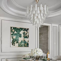 Rylight 5/6-Tier Traditional Italian Mid-Century Petal Glass Chandelier