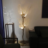 Rylight Flush Mount/Round/Linear Bionic Resin Leaves Chandelier