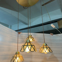 French Petal Amber Glass Cluster Chandelier