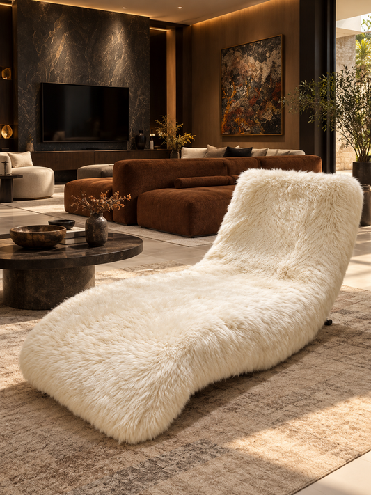 Nivelle Ivory Sculptural Chaise Lounge