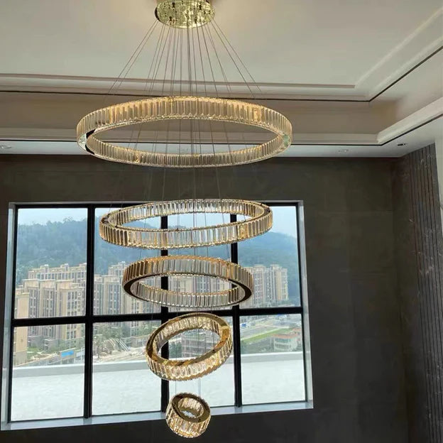 ثريا كريستال Rylight 5/6-Ring باللون الذهبي/الكروم