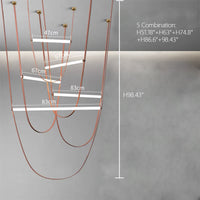 Rylight Designer U-vormige riemlamp LED glazen buis kroonluchter