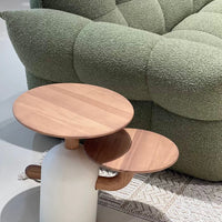 طاولة قهوة دائرية بتصميم كريمي فرنسي حديث من رايلايت