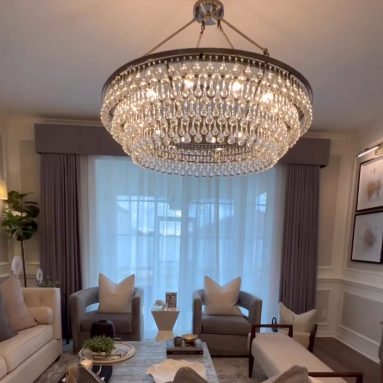 Rylight 4-laags ronde gelaagde dimbare kristallen traankroonluchter