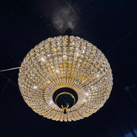 Rylight 3-Light French Empire Bead Crystal Chandelier in Antique Brass Finish