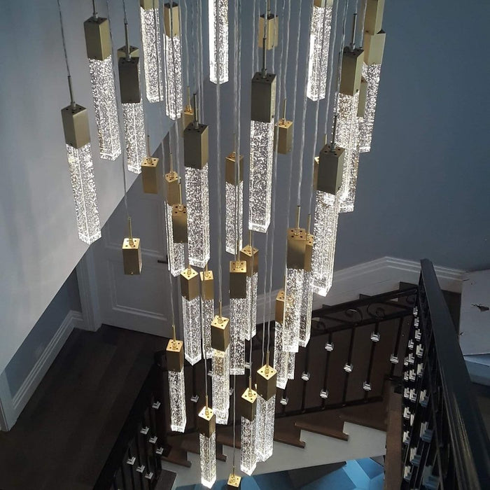 Rylight 3/7/13/25/41-Light Glacier Bubble Crystsal Chandelier in Gold/Chrome/Black Finish