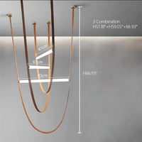 Rylight Designer U-vormige riemlamp LED glazen buis kroonluchter