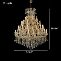 Rylight 24/40/50/66/105/138/186/294-Light اضافية كبيرة تقليدية فاخرة متعددة الطبقات شمعة فرع ديكور كريستال الثريا