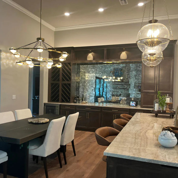 Modern 1/2-Tier Ring Chandelier for Living Room/Bedroom