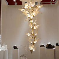 Rylight Flush Mount/Round/Linear Bionic Resin Leaves Chandelier