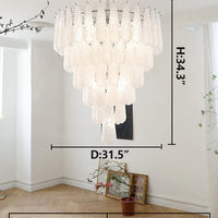 Rylight 5/9/13/23-ثريا شلال فاخرة متعددة الطبقات على شكل دمعة