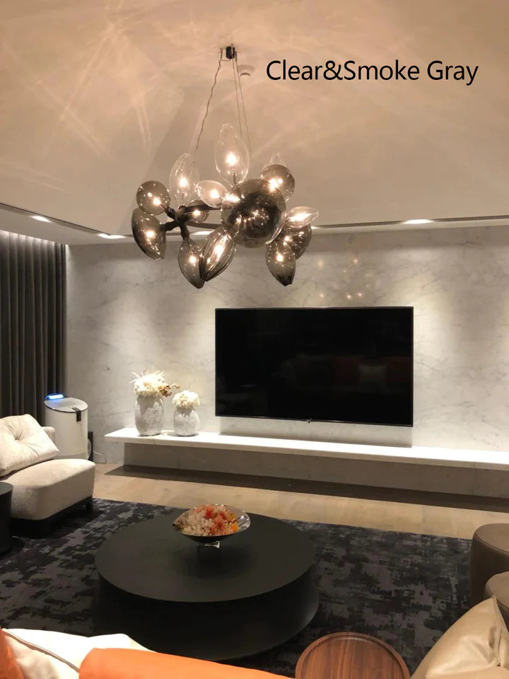 Rylight Clear/Smoked/Mixed Hand Blown Glass Chandelier