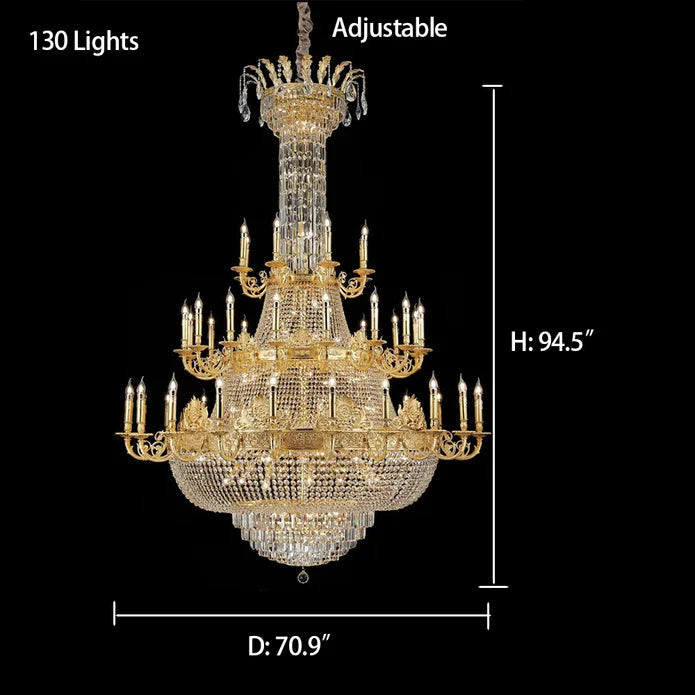 Rylight 1/3-laags Empire Candle-kristallen kroonluchter met meerdere niveaus