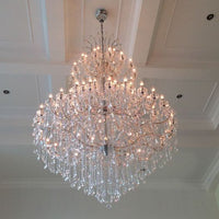 Rylight Extra Large Traditional Multi-layers Candle Branch Chrome/Gold Crystal Chandelier