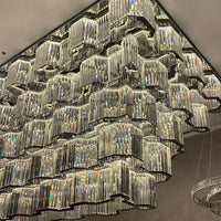 Moderne plafondlamp/kroonluchter met chromen afwerking voor hal/hotellobby/eetkamer