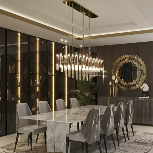 Rylight ronde/rechthoekige kristallen buizen kroonluchter