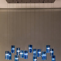 Rylight 1/25/60/84-الضوء الملونة مستطيل العنقودية بلاط زجاجي قلادة/الثريا