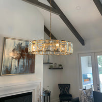 Rylight 4/7/10/14-Light Round Crystal Chandelier in Brass/Black Finish