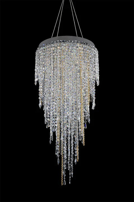 Rylight Waterfalls Flush Mount/Suspension Crystal Tassel Chandelier