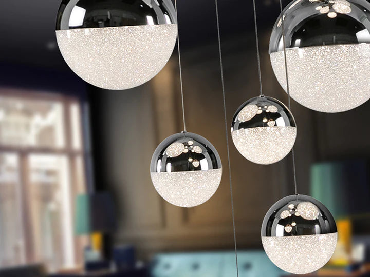 Rylight 1/3/8/14-Light Crystal Sand Ball Chandelier