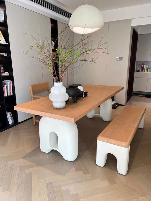 Rylight French Cream Style Solid Wood Dining Table