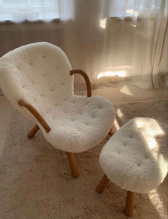 Gezellige fleece lounge-accentstoel