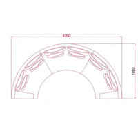 Italiaanse extra grote gebogen lichte luxe bank voor de woonkamer