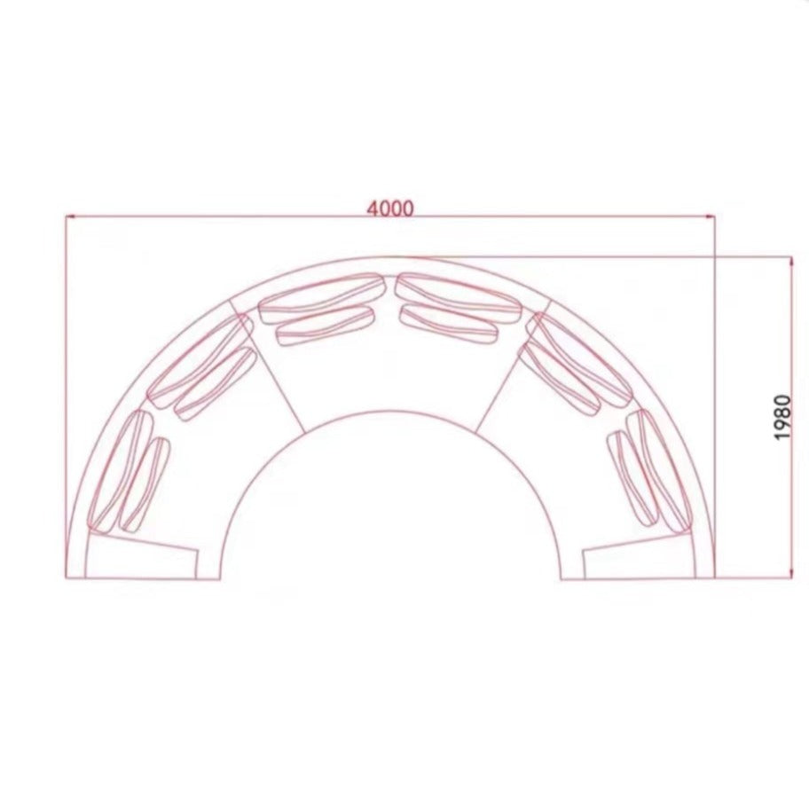 Italiaanse extra grote gebogen lichte luxe bank voor de woonkamer